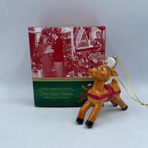 Fitz & Floyd Fist Ladies Reagan Christmas Toyland 2018 Reindeer Ornament